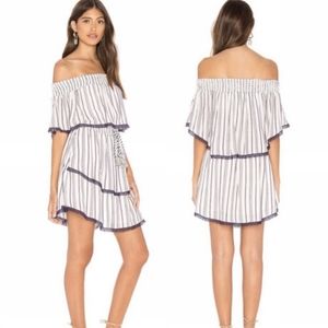 The Jetset Diaries Aries Stripe Ruffle Mini Dress XS